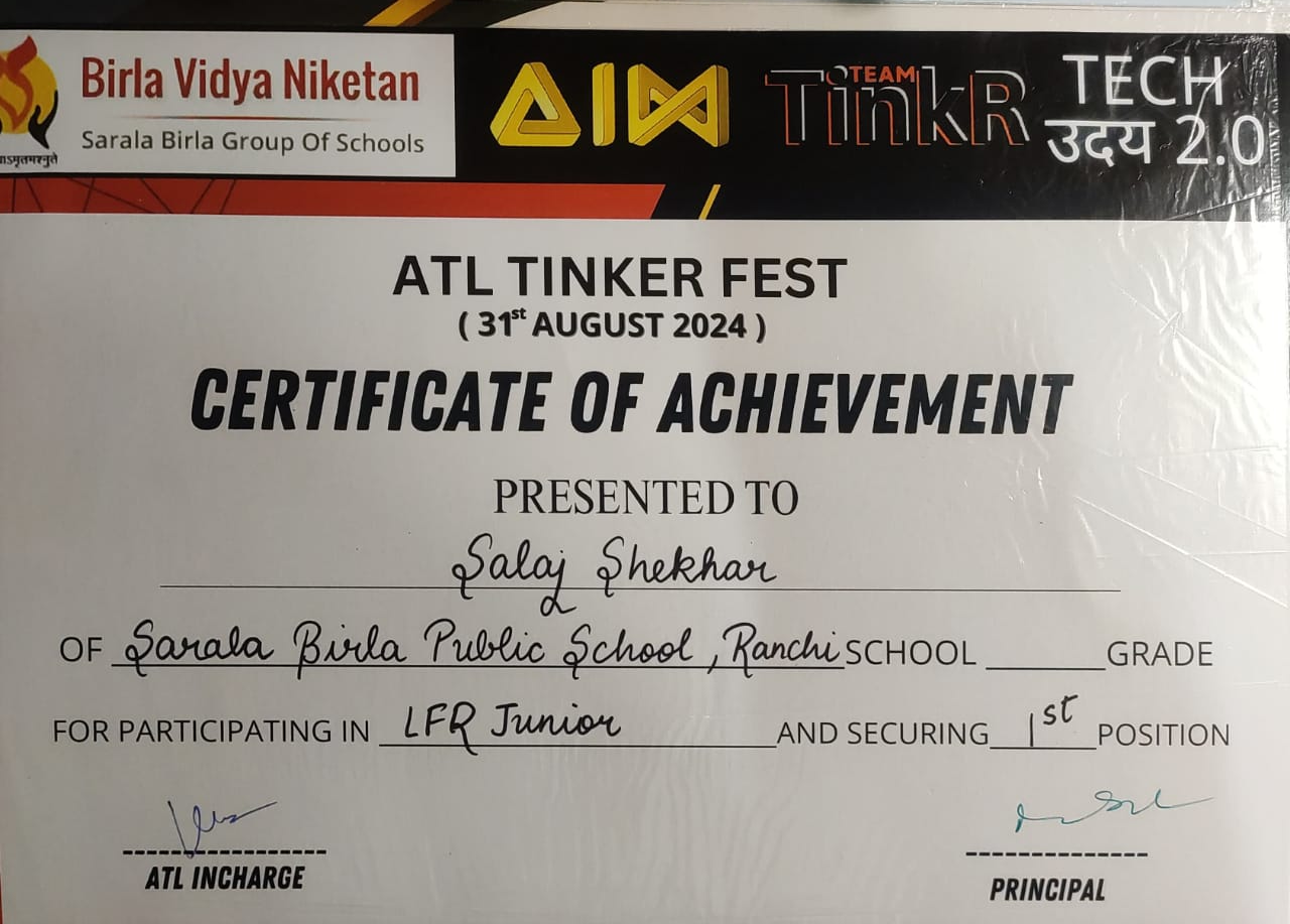 ATL Tinker Fest certificate